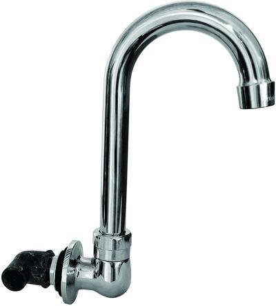 AA Faucet Heavy Duty Single Splash Mount No Lead Faucet w/ 3-1/2" Swivel Gooseneck Spout, NSF Approved