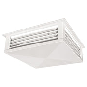 Leyso 16” White Powder Coated 4-Way Adjustable Air Diffuser for Evaporative Swamp Cooler, 18” x 18" Mounting Edge