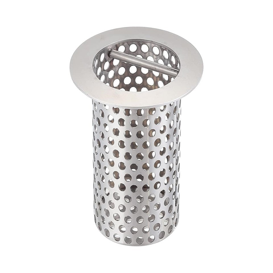 Leyso 2" Drain 4"H Stainless Steel Cylindrical Floor Sink Strainer with Handle