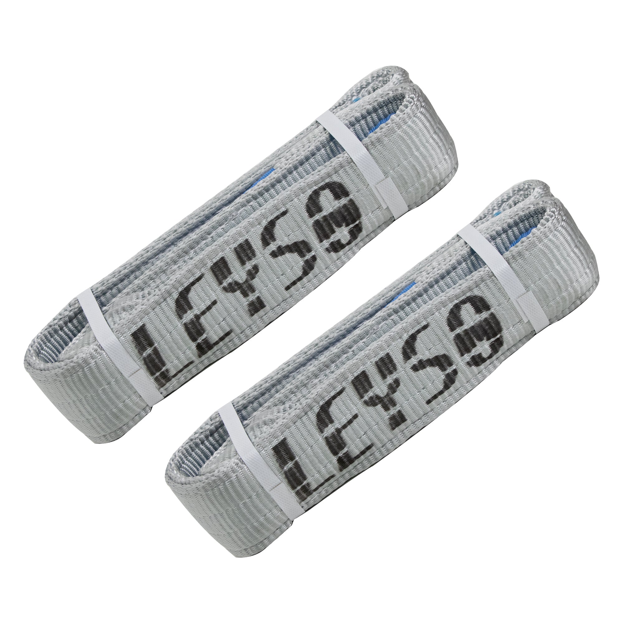 Leyso Multifunctional Heavy Duty Lift Sling Web Town Strap with Reinforced Loops and Wear Guard End (Grey)