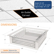 Leyso 22” White Powder Coated 4-Way Adjustable Air Diffuser for Evaporative Swamp Cooler, 24” x 24" Mounting Edge