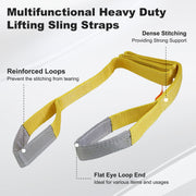 Leyso Purple Multifunctional Heavy Duty Lift Sling Web Town Strap with 5" Diameter Reinforced Loops and Wear Guard End