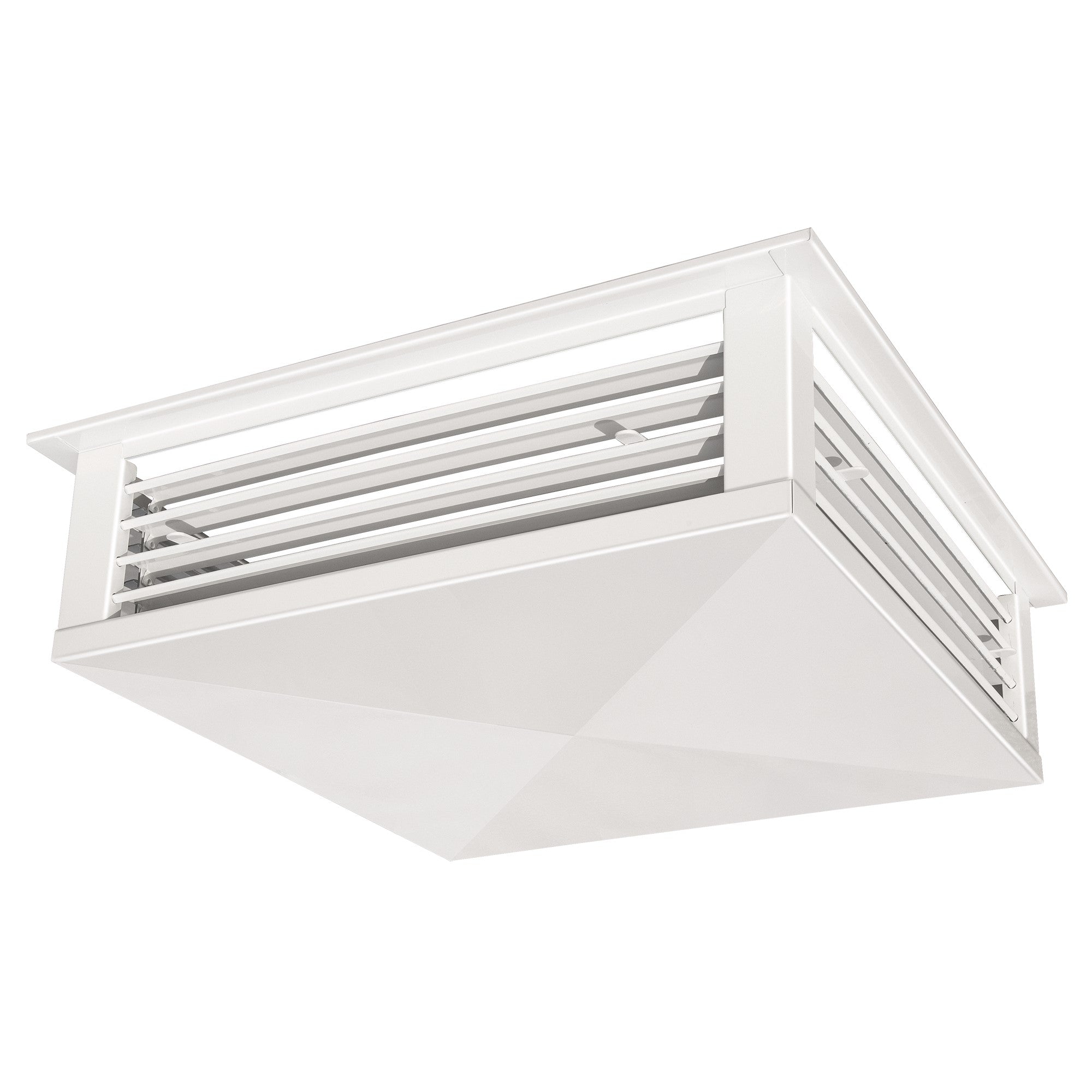 Leyso 24” White Powder Coated 4-Way Adjustable Air Diffuser for Evaporative Swamp Cooler, 26” x 26" Mounting Edge