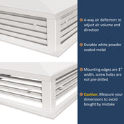 Leyso 18” White Powder Coated 4-Way Adjustable Air Diffuser for Evaporative Swamp Cooler, 20” x 20" Mounting Edge