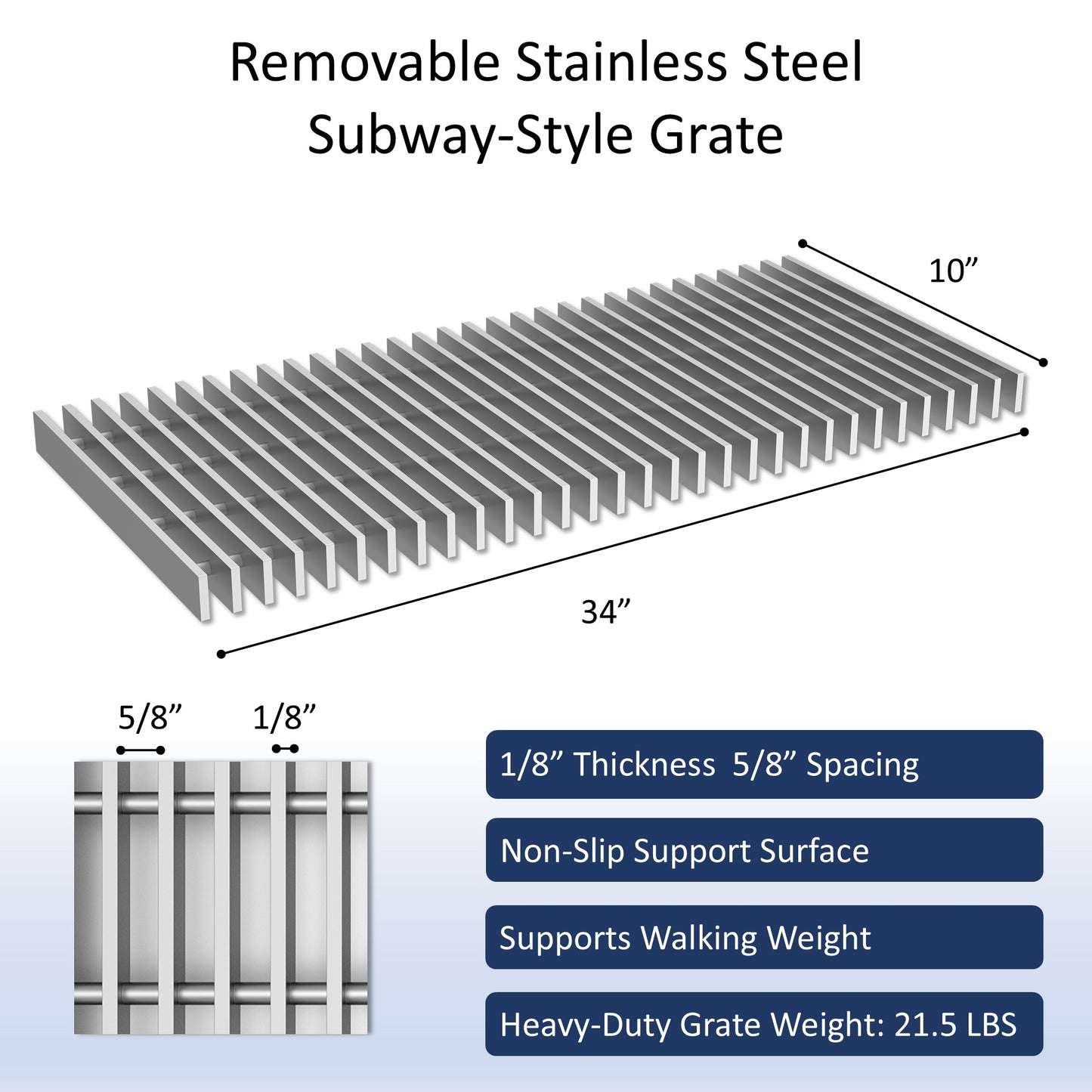 Leyso 12" x 36" 14-Gauge Stainless Steel Floor Trough with Removable Grate and Strainer Basket, Commercial Floor Drainer Used for Restaurants Kitchen, Hotels, Industrial Facilities.