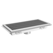 Leyso 14-Gauge Stainless Steel Floor Trough with Removable Grate and Strainer Basket, Commercial Floor Drainer Used for Restaurants Kitchen, Hotels, Industrial Facilities.