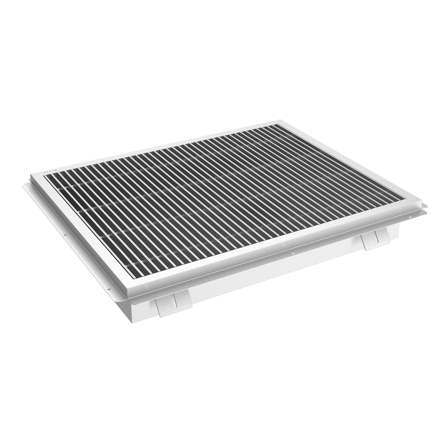 Leyso 24" x 24" 14-Gauge Stainless Steel Floor Trough with Removable Grate and Strainer Basket, Commercial Floor Drainer Used for Restaurants Kitchen, Hotels, Industrial Facilities.