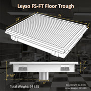 Leyso 14-Gauge Stainless Steel Floor Trough with Removable Grate and Strainer Basket, Commercial Floor Drainer Used for Restaurants Kitchen, Hotels, Industrial Facilities.