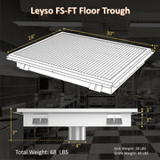 Leyso 14-Gauge Stainless Steel Floor Trough with Removable Grate and Strainer Basket, Commercial Floor Drainer Used for Restaurants Kitchen, Hotels, Industrial Facilities.