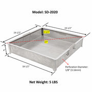Leyso Stainless Steel Compartment ETL Certified Drop-In Sink Drain Basket (20" x 20", Drain Basket)