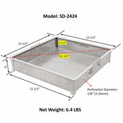 Leyso Stainless Steel Compartment ETL Certified Drop-In Sink Drain Basket (24" x 24", Drain Basket)