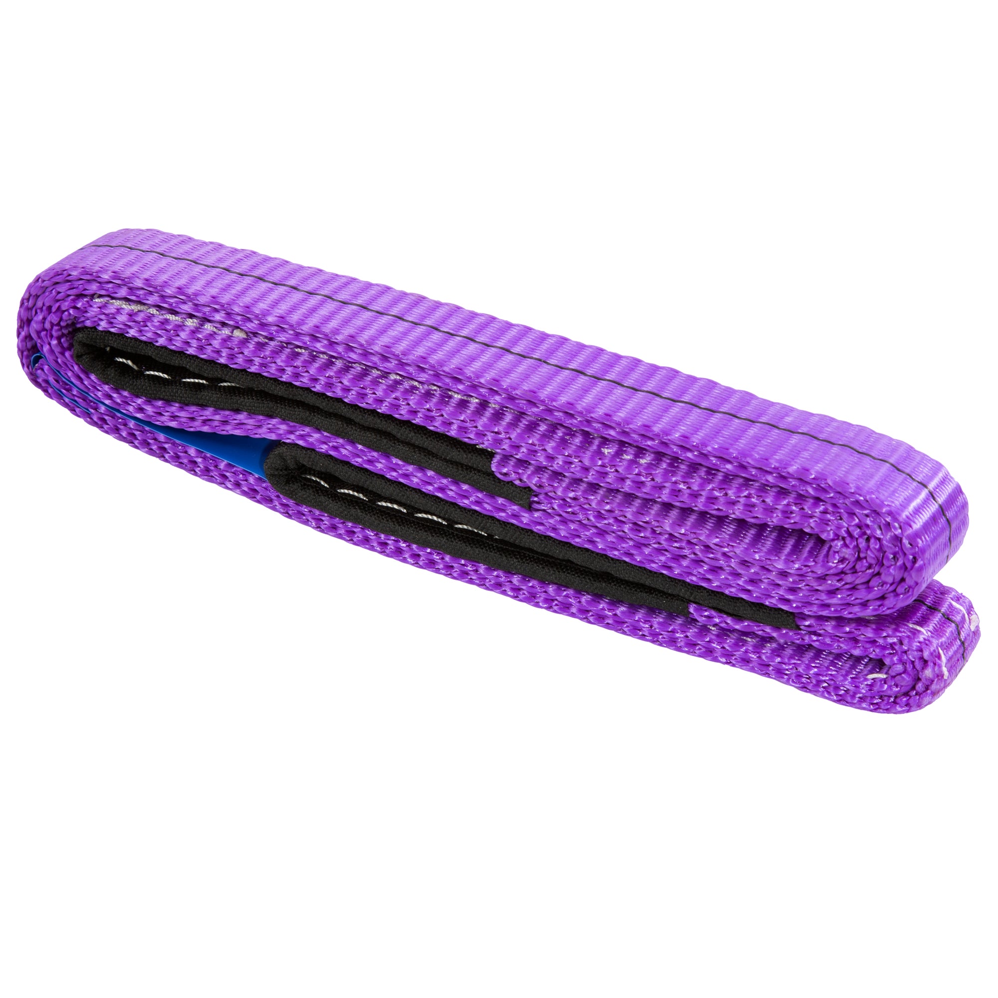 Leyso Purple 6' x 1" Multifunctional Heavy Duty Lift Sling Web Town Strap with 5" Diameter Reinforced Loops and Wear Guard End