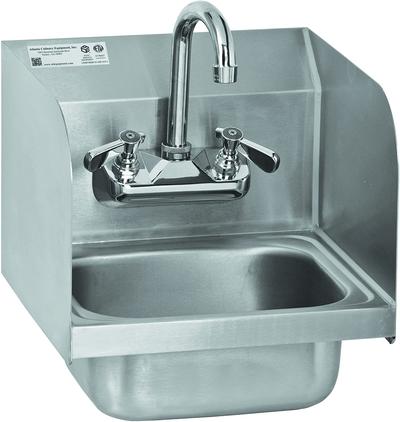 Mini Wall Mount Hand Sink with Welded Splash Guards ETL Certified, HS-0810SSG