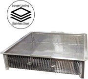 Leyso Stainless Steel Compartment ETL Certified Drop-In Sink Drain Basket (20" x 20", Drain Basket)
