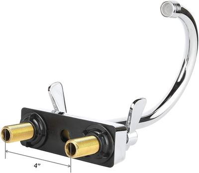AA Faucet 4" Commercial Deck Mount Faucet with Heavy Duty Lead Free Gooseneck 6" Spout