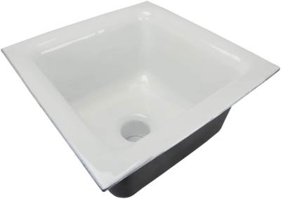 Leyso Floor Sink with Dome Strainer, Cast Iron Body & Ceramic Surface 12”W x 12”L x 6”H - Perfect for Restaurant, Bar, Buffet (2” Drain)