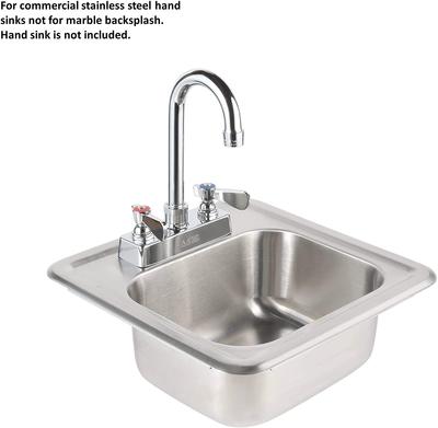 AA Faucet 4" Commercial Deck Mount Faucet with Heavy Duty Lead Free Gooseneck 6" Spout