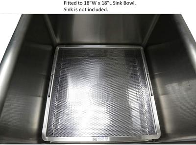 Leyso Stainless Steel Compartment ETL Certified Drop-In Sink Drain Basket (20" x 20", Drain Basket)