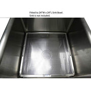 Leyso Stainless Steel Compartment ETL Certified Drop-In Sink Drain Basket (24" x 24", Drain Basket)