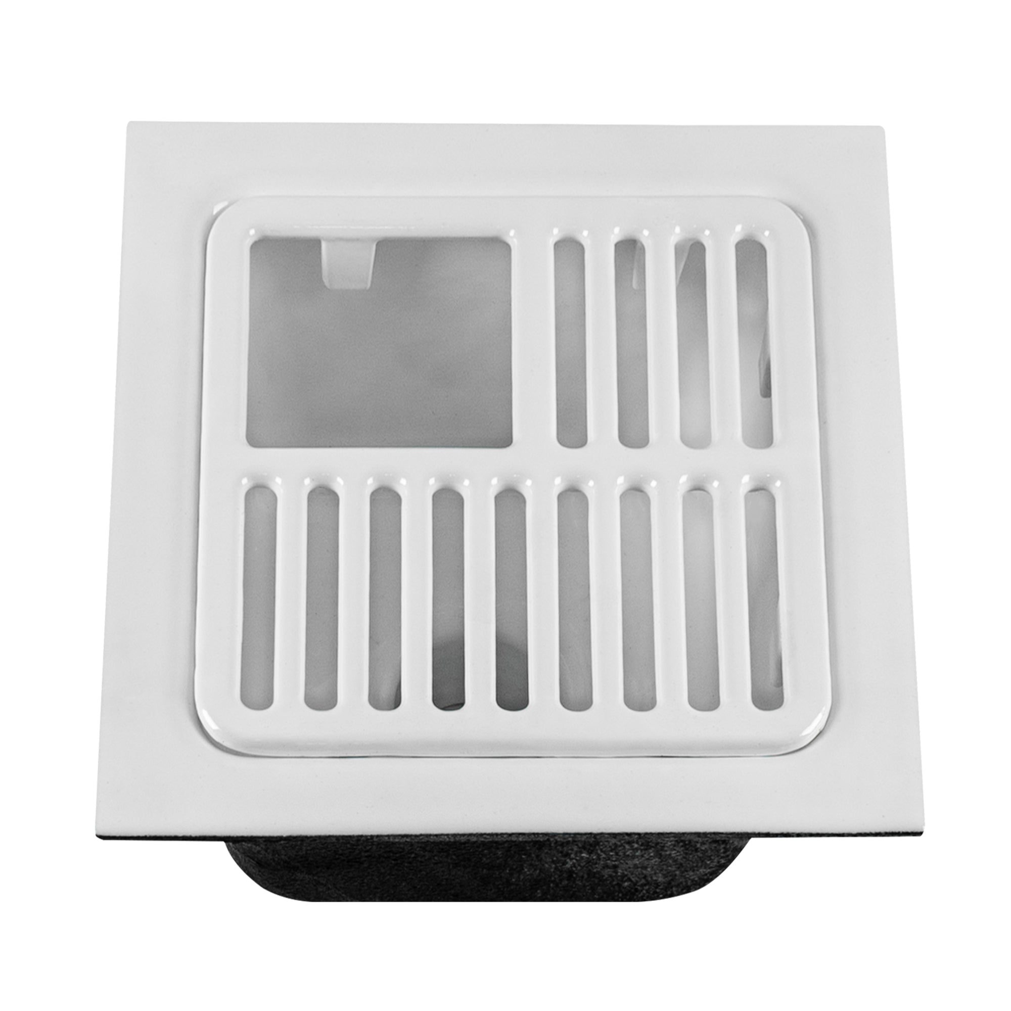 Leyso FS-T3/4 Cast Iron Porcelain Floor Sink Top Grate with Ceramic Surface, 9-⅜” x 9-⅜” x 1-¼” - Perfect for Restaurant, Bar, Buffet (¾ Size)