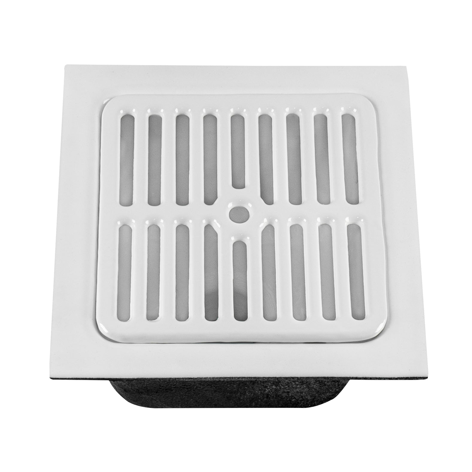 Leyso Cast Iron Porcelain Floor Sink Top Grate with Ceramic Surface FS-TF, 9-⅜” x 9-⅜” x 1-¼” - Perfect for Restaurant, Bar, Buffet (Full Size)