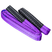 Leyso Purple 6' x 1" Multifunctional Heavy Duty Lift Sling Web Town Strap with 5" Diameter Reinforced Loops and Wear Guard End