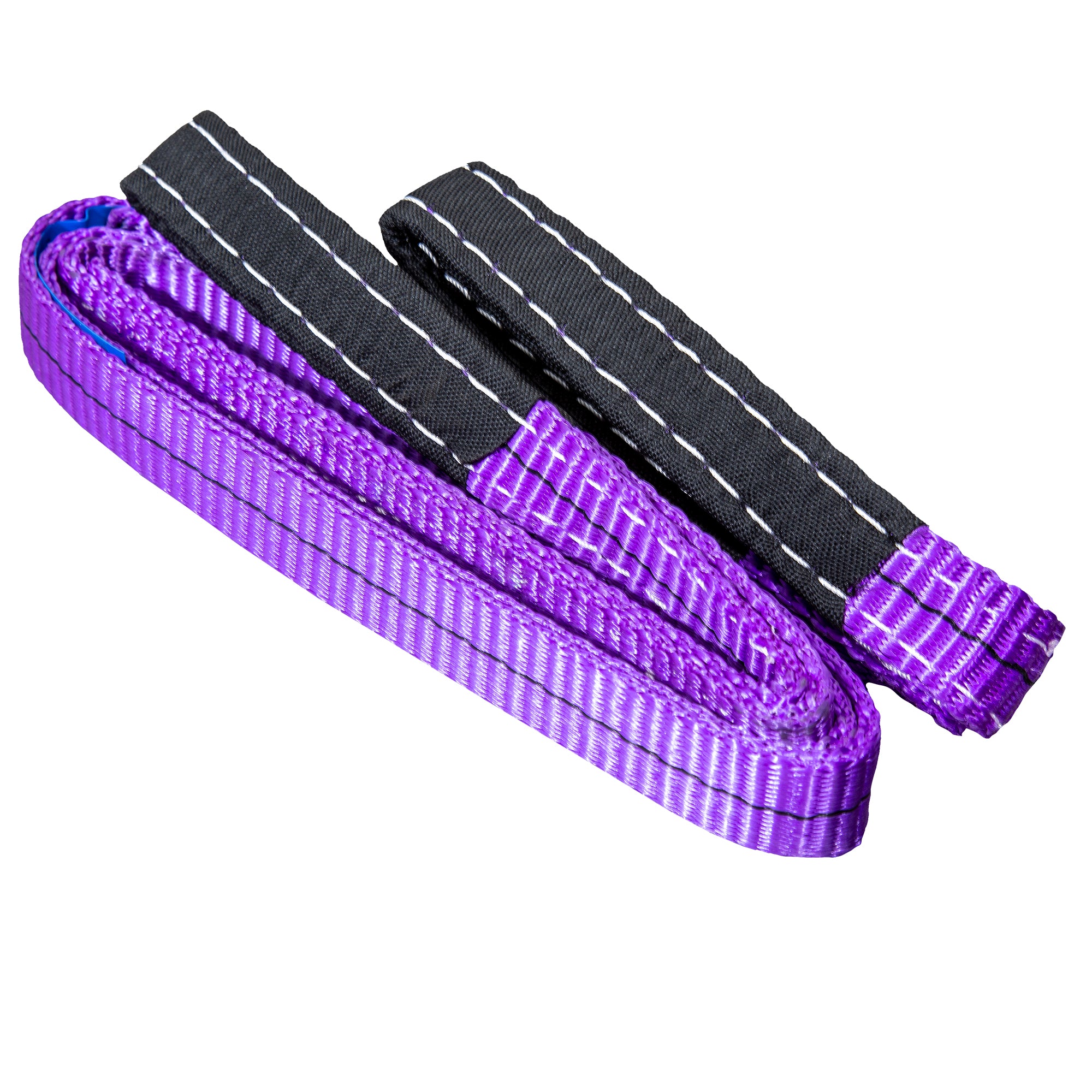 Leyso Purple 6' x 1" Multifunctional Heavy Duty Lift Sling Web Town Strap with 5" Diameter Reinforced Loops and Wear Guard End