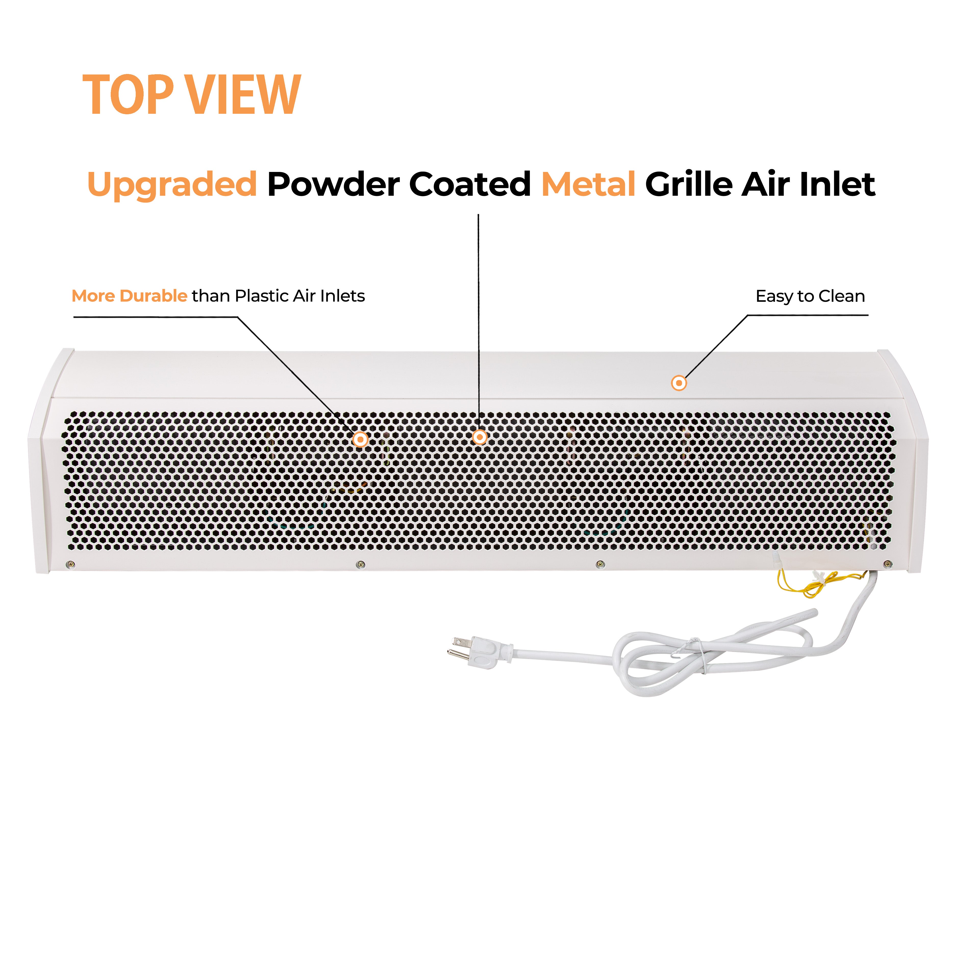 Awoco 60" Elegant 1 Speed 1500 CFM Indoor Air Curtain, 120V Unheated, ETL & UL Certified to Meet NSF 37 Food Service Standard