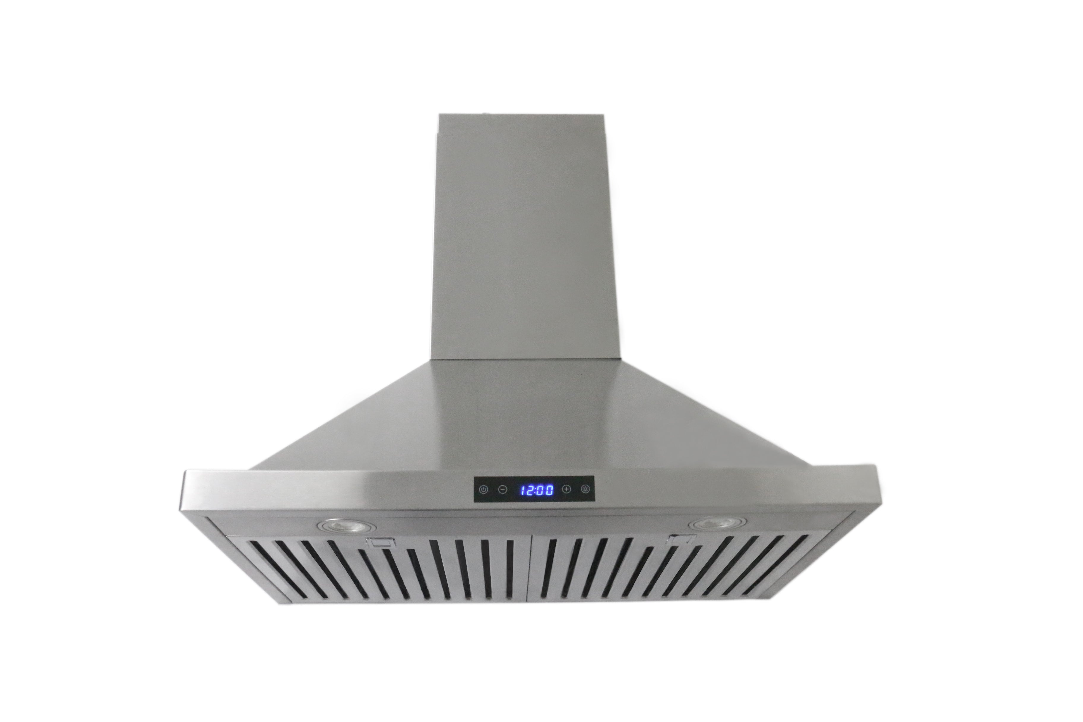 Leyso RH-WS-36 Wall Mount 41.5”H Stainless Steel Range hood 3 Speeds, 6” Round Top Vent 760 CFM, 2 LED Lights, Baffle Filters