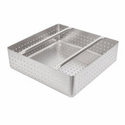 Leyso Stainless Steel Scrap Basket Includes Rack Slide Rails, 17-1/2"W x 17-1/2"L, ETL Certified (18" x 18", Scrap Basket)