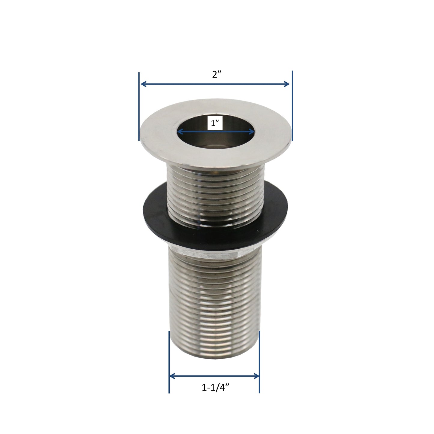 Leyso AA-144 Stainless Steel Bar Sink Drain 1" Nominal Pipe Size 1" NPS Thread for 1-3/8" Sink Opening (3-1/4" Length)