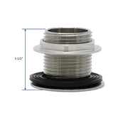 Leyso AA-143 Stainless Steel Bar Sink Drain 1" Nominal Pipe Size 1" NPS Thread for 1-3/8" Sink Opening (1-1/2" Length)